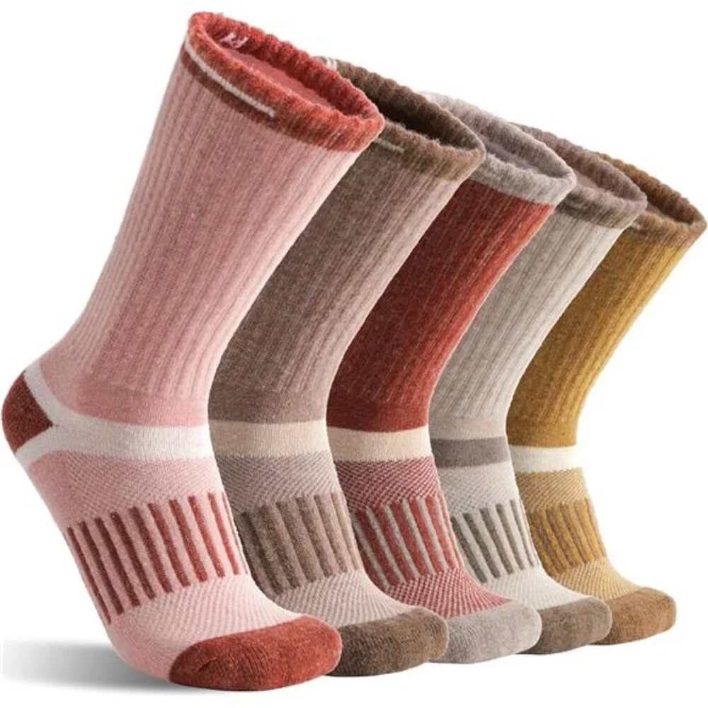 5 Pairs Merino Wool Hiking Thermal Winter Socks